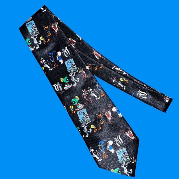 Vintage Looney Tunes Stamp Collection Bugs Daffy Taz Tie - Picture 5 of 5